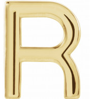 14K Yellow Single Initial R Earring - 86800204P