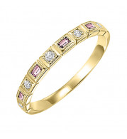 Gems One 14Kt Yellow Gold Diamond (1/12Ctw) & Pink Tourmaline (1/8 Ctw) Ring - FR1223-4YD