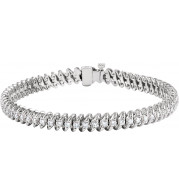14K White 1 1/5 CTW Diamond Line 71/4 Bracelet - 6739360001P