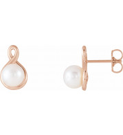 14K Rose Pearl Earrings - 86726602P