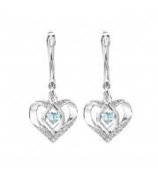 Gems One Silver Diamond (1/50 Ctw) & Created-Aquamarine (1/4 Ctw) Earring - ROL2165A