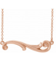 14K Rose Freeform Bar 18 Necklace - 86873607P