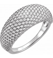 14K White Beaded Dome Ring - 51679101P