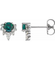 14K White Alexandrite & 1/6 CTW Diamond Earrings - 869506010P