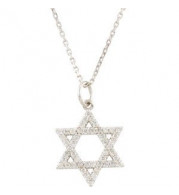 14K White 1/5 CTW Diamond Star of David Necklace - R45253D102P