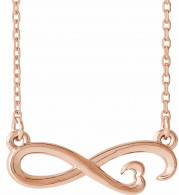 14K Rose Infinity-Inspired Heart 16-18 Necklace - 86673602P