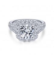 Gabriel & Co. 14k White Gold Contemporary Halo Engagement Ring - ER10252R8W44JJ