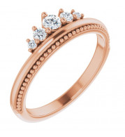 14K Rose 1/5 CTW Diamond Stackable Crown Ring - 123818602P