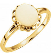 14K Yellow 8x6.7 mm Oval Signet Ring - 51926368P