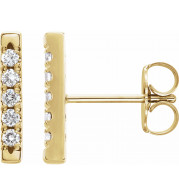 14K Yellow 1/8 CTW Diamond French-Set Bar Earrings - 87066601P