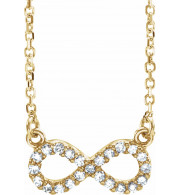 14K Yellow .08 CTW Diamond Infinity 16 1/2 Necklace - 6707284406P