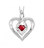 Gems One Silver Diamond (1/50 Ctw) & Created-Garnet (1/3 Ctw) Pendant - ROL1165G
