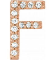 14K Rose .05 CTW Diamond Single Initial F Earring - 867976027P