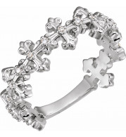 14K White .06 CTW Diamond Cross Ring - 123209600P