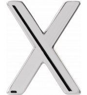 14K White Single Initial X Earring - 86800239P