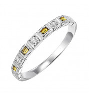 Gems One 14Kt White Gold Diamond (1/10Ctw) & Citrine (1/8 Ctw) Ring - FR1228-4WD