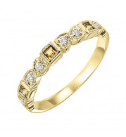Gems One 14Kt Yellow Gold Diamond (1/10Ctw) & Citrine (1/6 Ctw) Ring - FR1234-4YD