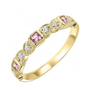 Gems One 10Kt Yellow Gold Diamond (1/10Ctw) & Pink Tourmaline (1/6 Ctw) Ring - FR1205-1YD