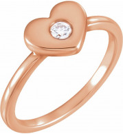 14K Rose .03 CTW Diamond Heart Ring - 122822602P