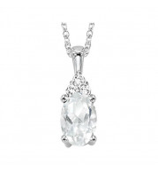 Gems One 10Kt White Gold Diamond (1/50Ctw) & White Topaz (1/2 Ctw) Pendant - FP4022-1WDWT