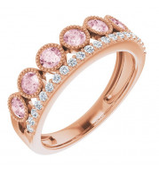14K Rose Morganite & 1/5 CTW Diamond Ring - 65237860000P