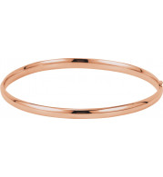 14K Rose 4 mm Hinged Bangle Bracelet - BRC180239015P