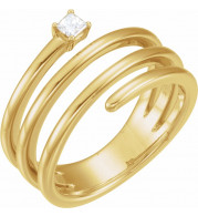 14K Yellow 1/10 CTW Diamond Freeform Ring - 123137601P