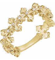 14K Yellow .06 CTW Diamond Cross Ring - 123209601P