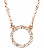 14K Rose 1/10 CTW Diamond Circle 16 Necklace - 66417100003P