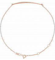 14K Rose Curved Bar 6 1/2-7 1/2 Bracelet - BRC776103P