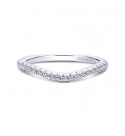 Gabriel & Co. 14k White Gold Contemporary Curved Wedding Band - WB12769O4W44JJ
