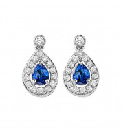 Gems One 14Kt White Gold Diamond (1/6Ctw) & Sapphire (1/4 Ctw) Earring - FE4015-4WCS