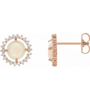 14K Rose Opal & 1/8 CTW Diamond Earrings - 86657607P