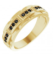 14K Yellow 1/4 CTW Black Diamond Pattern Ring - 9860602P