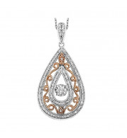 Gems One Silver (SLV 995) Pink & Diamonds Stunning Neckwear Pendant - 1/4 ctw - ROL1196-SS1PD