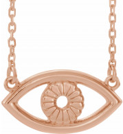 14K Rose Evil Eye 18 Necklace - 86833607P