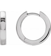 14K White 16 mm Hinged Hoop Earrings - 20172136037P