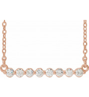 14K Rose 1/4 CTW Diamond Bar 18 Necklace - 86887617P