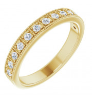 14K Yellow 1/4 CTW Diamond Milgrain Anniversary Band - 123812601P