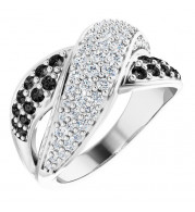 14K White 1 CTW Black & White Diamond Ring - 67332100001P