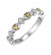 Gems One 14Kt White Gold Diamond (1/20Ctw) & Citrine (1/6 Ctw) Ring - FR1240-4WD