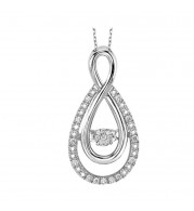 Gems One 10KT White Gold & Diamond Rhythm Of Love Neckwear Pendant   - 1/10 ctw - ROL1082-1WC