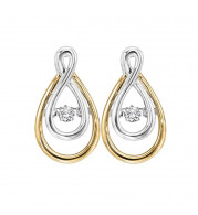 Gems One 14KT Yellow Gold & Diamonds Stunning Fashion Earrings - 1/8 ctw - ROL2008-4YC