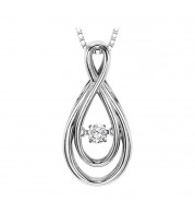 Gems One Silver (SLV 995) Diamond Rhythm Of Love Neckwear Pendant   - 1/8 ctw - ROL1037-SSW