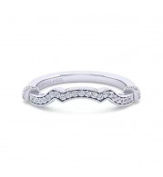 Gabriel & Co. 14K White Gold Victorian Curved Wedding Band - WB14304W44JJ