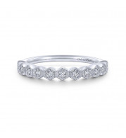 Gabriel & Co. 14k White Gold Victorian Diamond Wedding Band - WB14429R4W44JJ