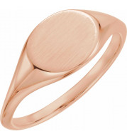 14K Rose 11x9 mm Oval Signet Ring - 51551103P