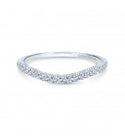 Gabriel & Co. 14k White Gold Contemporary Curved Wedding Band - WB11876R0W44JJ