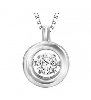 Gems One 14KT White Gold & Diamond Rhythm Of Love Neckwear Pendant  - 1/5 ctw - ROL1048-4WC