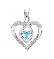 Gems One Silver Diamond (1/50 Ctw) & Created Blue Topaz (1/4 Ctw) Pendant - ROL1165B